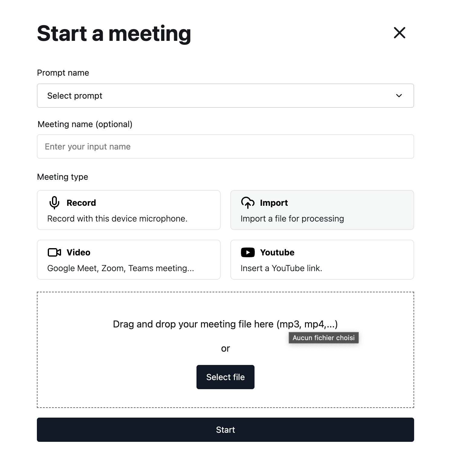 Import an audio or video file