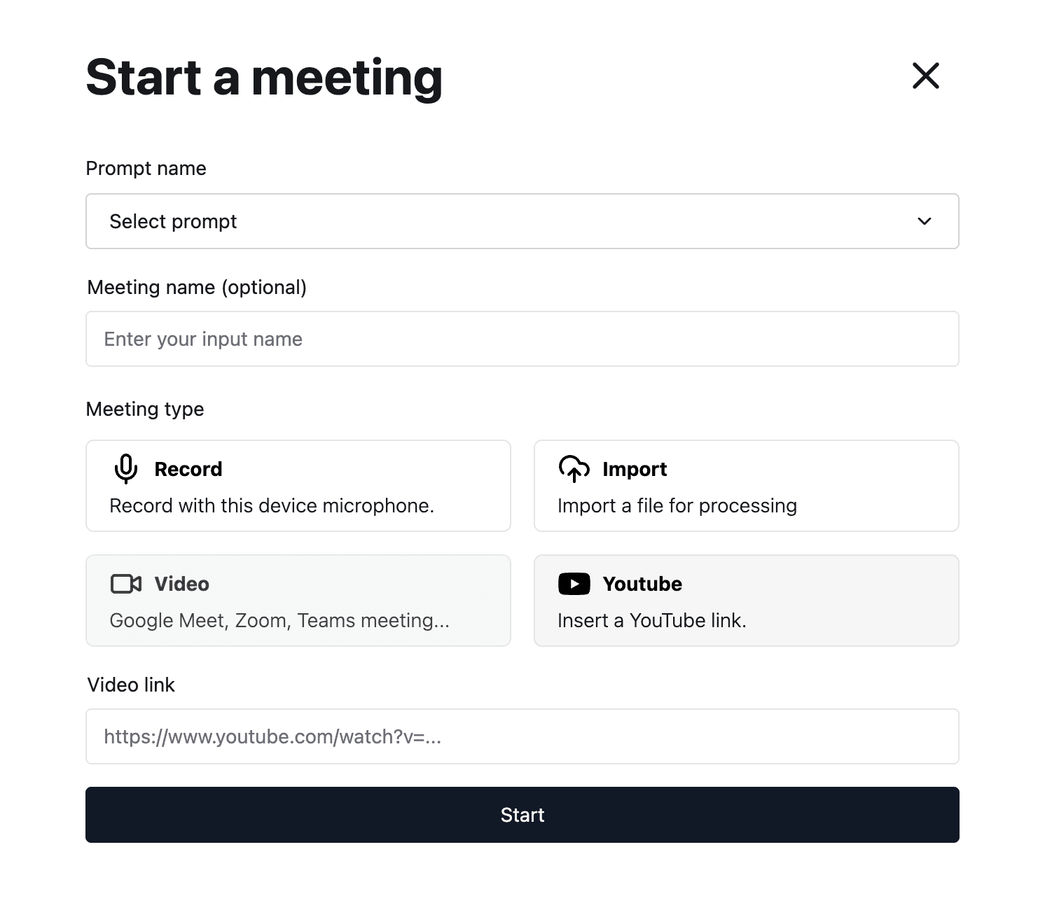 Choose the meeting language
